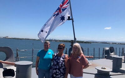 A visit aboard the HMAS Canberra by Heather B, Sue-Ellen S and Sue G