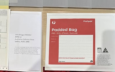 Posting to AFPO address and HMAS Ships addresses….